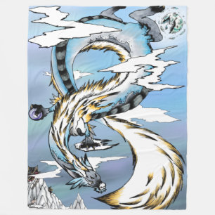 Asiatischer Mystischer Drache Fleecedecke