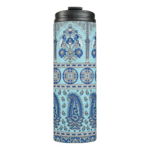 Asiatischer Paisley-Rand: Traditionelles Design. Thermosbecher