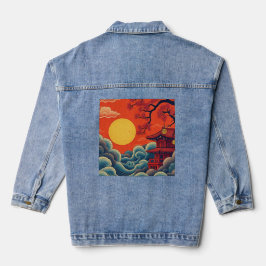Asiatischer Pazifik Inspiriert Denim Jacket Jeansjacke