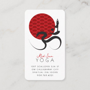 Asiatischer Roter Sonnen-Yoga & Moderne Zen-Kallig Visitenkarte