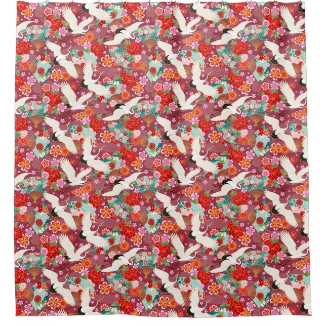 Asiatischer Seidenduschvorhang Duschvorhang (Vorderseite)