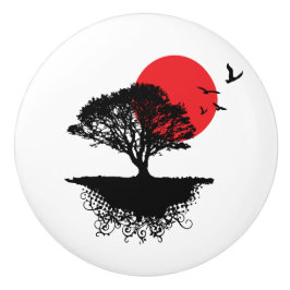 Asiatischer Sonnenaufgang-Keramik-Griff Keramikknauf