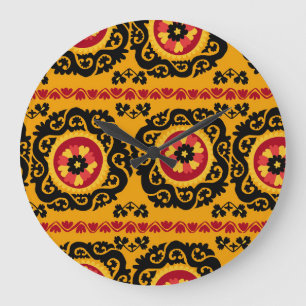 Asiatischer Teppich Suzanne: Traditionelle Sticker Große Wanduhr
