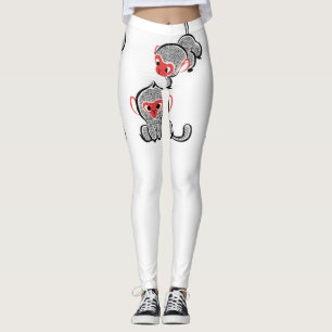 Asiatisches Affen-Duo: Sitzend und Kletternd Leggings