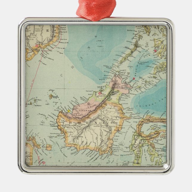 Asiatisches Archipel 2 Silbernes Ornament (Vorne)