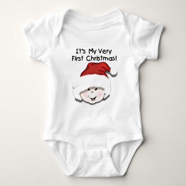 Asiatisches Baby-erstes Weihnachtst-shirt Baby Strampler (Vorderseite)