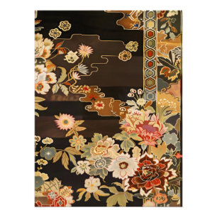 Asiatisches Blumenmuster Fotodruck