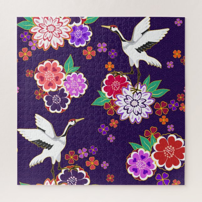 Asiatisches Blumenmuster Puzzle (Vertikal)