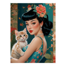 Asiatisches Button und Niedliches Kitten