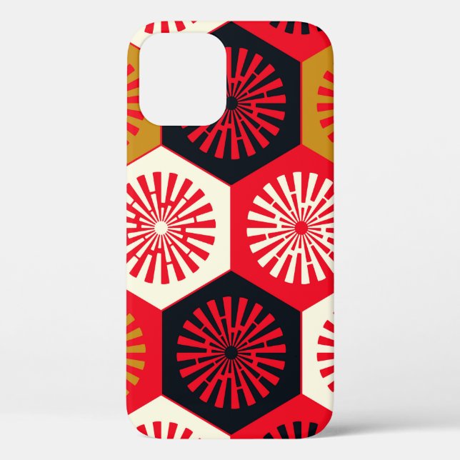 asiatisches Floral Hexagonal-Muster Case-Mate iPhone Hülle (Rückseite)