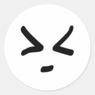 asiatisches Gesicht Runder Aufkleber