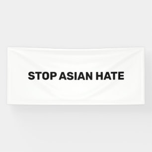 Asiatisches Hass stoppen, Schwarz-weißes Banner