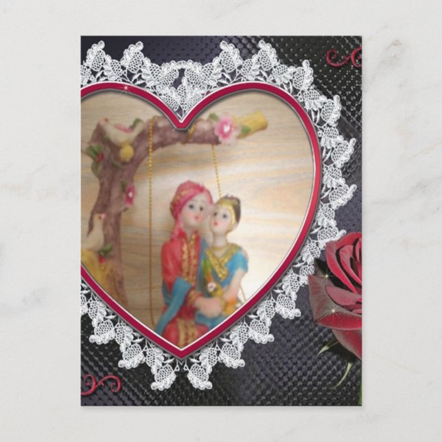 Asiatisches Hochzeitskaffee zum Heart Swing Art Pr Postkarte (Vorderseite)