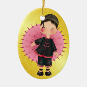 Asiatisches Kind - SRF Keramikornament