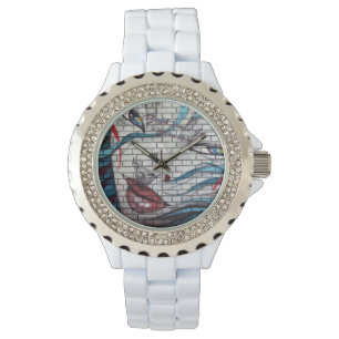 Asiatisches Mädchen Graffiti Armbanduhr