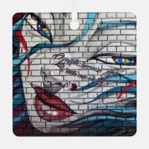 Asiatisches Mädchen Graffiti Ornament Aus Metall