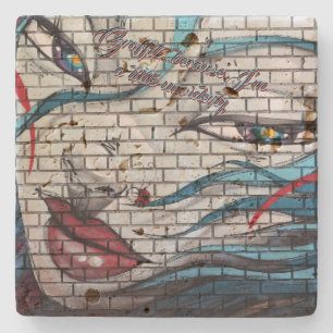 Asiatisches Mädchen Graffiti  Steinuntersetzer