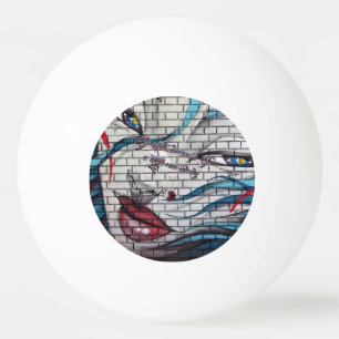 Asiatisches Mädchen Graffiti Tischtennisball