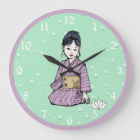 Asiatisches Mädchen in Pink Mauve Kimono Weißer Lo