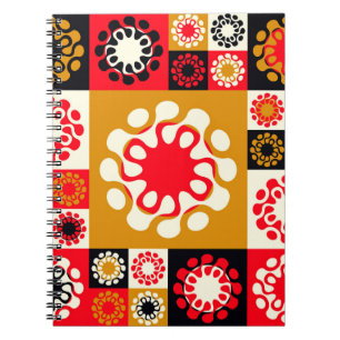 asiatisches Mosaik mit stilisierten Blume in Notizblock