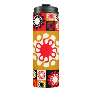 asiatisches Mosaik mit stilisierten Blume in Thermosbecher