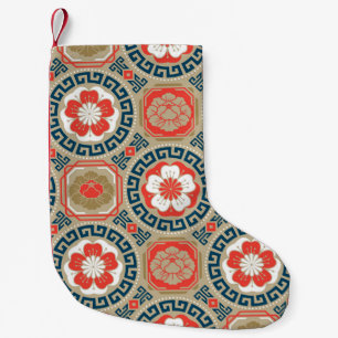 Asiatisches Motiv: Elegantes geometrisches Design Kleiner Weihnachtsstrumpf