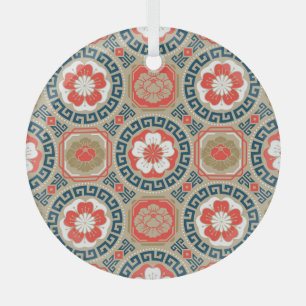 Asiatisches Motiv: Elegantes geometrisches Design Ornament Aus Glas