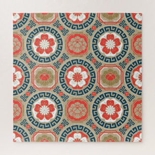 Asiatisches Motiv: Elegantes geometrisches Design Puzzle