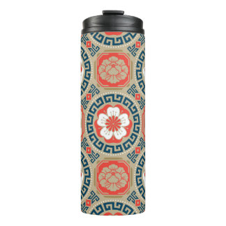 Asiatisches Motiv: Elegantes geometrisches Design Thermosbecher