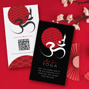 Asiatisches Rotsonnen-Yoga & Moderne Zen-Kalligraf Visitenkarte