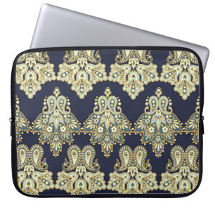 Asiatisches Textil: Illustration des Blumenpaisley Laptopschutzhülle