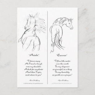 "Aside" und "Curves" Lesezeichen Postkarte