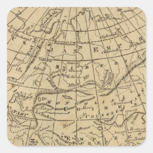 Asien 10 quadratischer aufkleber