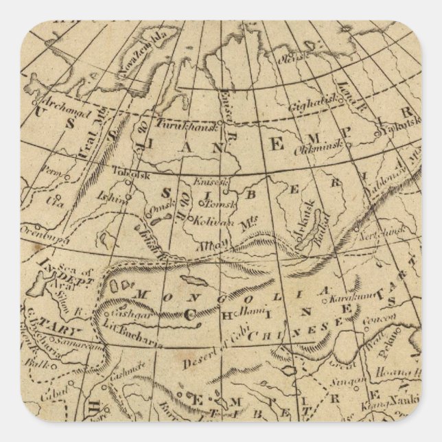 Asien 10 quadratischer aufkleber (Vorderseite)