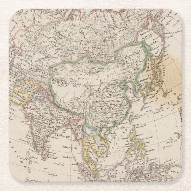 Asien 13 rechteckiger pappuntersetzer (Vorderseite)