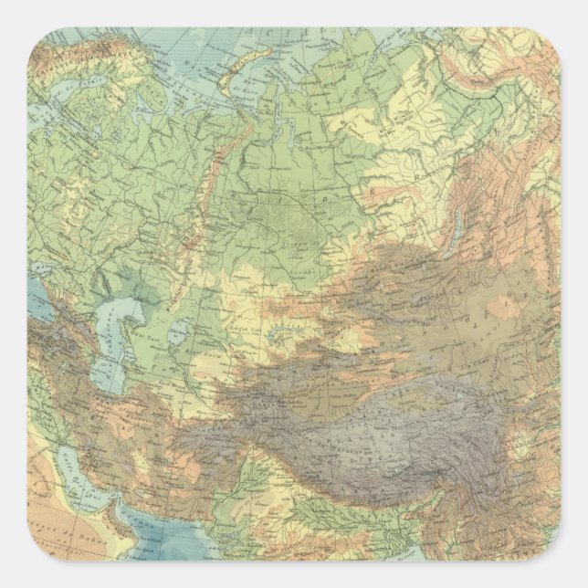 Asien 18 quadratischer aufkleber (Vorderseite)