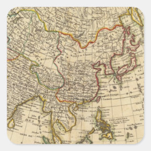 Asien 20 quadratischer aufkleber