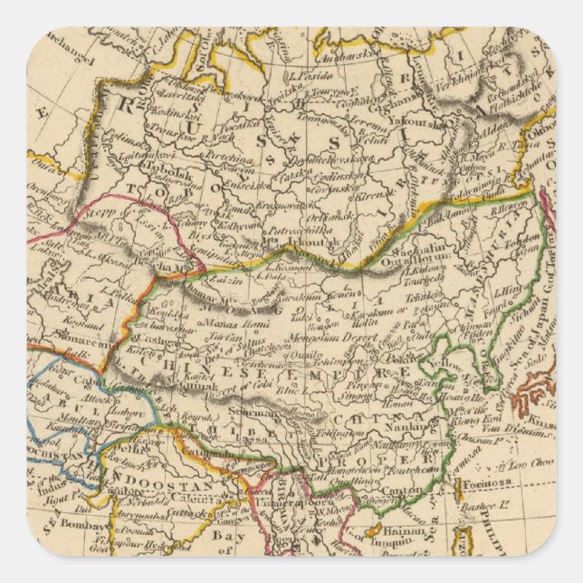 Asien 22 quadratischer aufkleber (Vorderseite)
