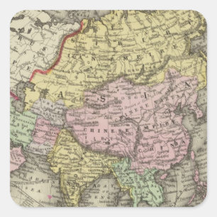 Asien 22 quadratischer aufkleber