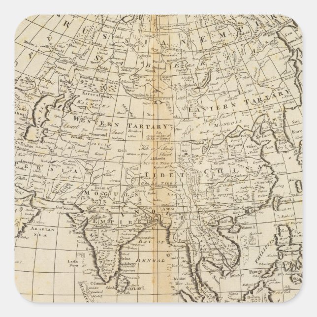 Asien 23 quadratischer aufkleber (Vorderseite)