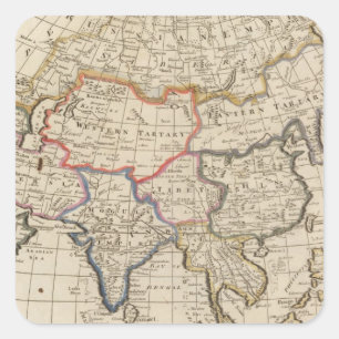 Asien 26 quadratischer aufkleber