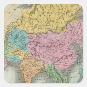 Asien 26 quadratischer aufkleber