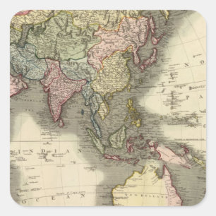 Asien 28 quadratischer aufkleber