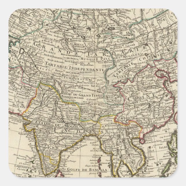 Asien 30 quadratischer aufkleber (Vorderseite)