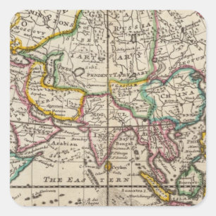 Asien 32 quadratischer aufkleber