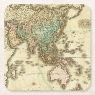 Asien 32 rechteckiger pappuntersetzer