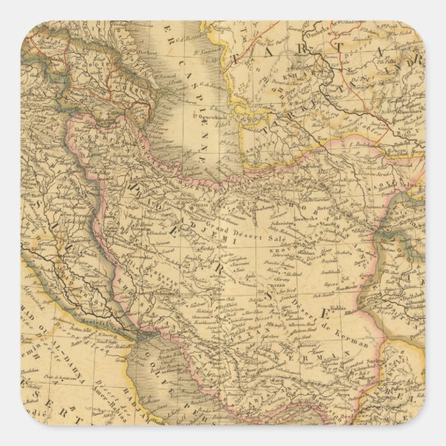 Asien 33 quadratischer aufkleber (Vorderseite)