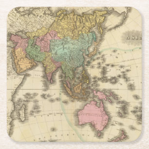 Asien 39 rechteckiger pappuntersetzer