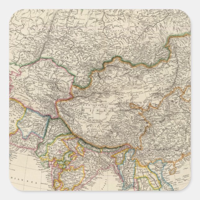 Asien 41 quadratischer aufkleber (Vorderseite)