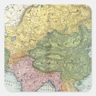 Asien 44 quadratischer aufkleber